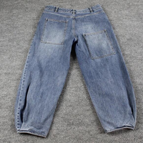 Tibi Jeans Womens 30 Classic Brancusi Denim Blue Relaxed Wide Leg Cropped Baggy - Picture 6 of 16